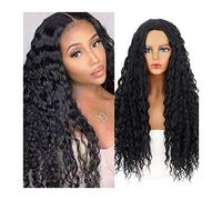 Perruque Cosplay Pour femmes Perruques Afro Kinky Curly Longues for Femmes Noires Perruques Synthétiques Noires Naturelles Partie Moyenne 28" Glueles Perruques en Fibres Synthétiques Résistantes à la