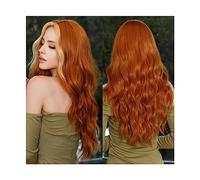 Perruque Cosplay Pour femmes Perruques Orange vif longues ondulées femmes perruque perruques synthétiques naturelles avec frange for les femmes noires fête quotidienne Cosplay Glamour perruque