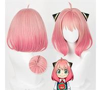 Perruque Cosplay rose courte Anime spy× family Anya Forger, perruque Cosplay, résistante à la chaleur, fête d'halloween pour femme, perruques mignonnes (Perruques et couvre-chefs)