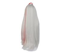 Perruque Cosply 30 pouces avec honneur des rois Ying, plume foncée, gris, rouge, dégradé, résistant à la chaleur, cheveux synthétiques longs et lisses for femmes, 1 pièce