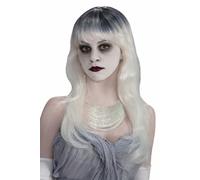 Perruque Costume Grise Blanche Hantée Pour Adulte Taille Unique