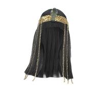 Perruque Costume Or Avec Serpent Pour Scène | franges dorées, confortable pour concerts, style reine égyptienne