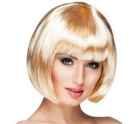 perruque coupe cheveux carré frange blond femme - boland 85882 Jaune G