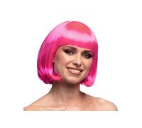 perruque coupe cheveux carré frange rose vif femme - 85890