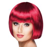 PERRUQUE COUPE CHEVEUX CARRÉ FRANGE ROUGE FEMME