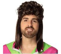 Boland Perruque Larry Années 80 Coupe mulet Cheveux synthétiques Homme Marron