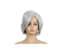 Perruque Court Gris Bob Perruques for Femmes Dentelle Délié Argent Gris Perruques Synthétiques Naturel À La Recherche Court Gris Cheveux Perruques Perruque Femmes