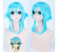 Perruque courte bleu glacier de 40 cm épée Art en ligne Cosplay perruque Sinon/Asada Shino Costume jouer perruques Halloween fête Anime jeu cheveux PL-432