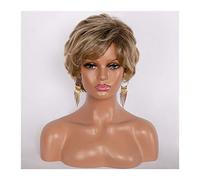 Perruque Courte Blonde Mixte Brun Perruques Pour Femmes Postiches Haute Température Fiber Lady Toupet Gredient Synthétique Cheveux Perruques 10 Pouces Gris Perruques Pour Femmes