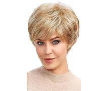Perruque courte blonde pour femme, perruque blonde courte avec frange, design de modélisation classique, perruque blonde coupe pixie adaptée pour un usage quotidien pour femme, perruque de fête