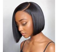 Perruque courte BOB T Partie Latérale Partie Bob Perruques Dentelle Frontale Pré Plumé Cheveux Humains Brésiliens Pour Femmes Noires