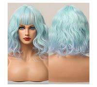 Perruque courte Bobo avec franges latérales Silky Grey Brown Blonde Perruques synthétiques compatible with femmes Daily Party Cosplay Utilisez la résistance à chaleur(LC5022-1)