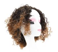 Perruque Courte Bouclée avec Frange, Vague Profonde, Haute densité, Taille Réglable, Look Réaliste, pour Femme avec Matériau de Filet amélioré, Perruque Longue Bouclée Profonde