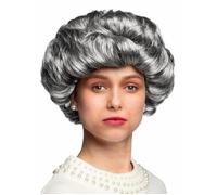 Perruque courte bouclée grise - Accessoire de déguisement pour femme