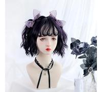 Perruque Courte Bouclée Pour Femme Lolita Jk Daily Sweet Cool Hot Girl Perruque Mignonne Pour Fête Noël Halloween (Purple)
