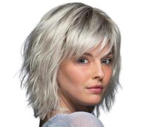 Perruque courte bouclée résistante à la chaleur - Perruques courtes faciles d'entretien avec perruques synthétiques polyvalentes pour événements