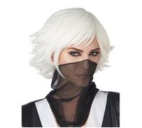 Accessoire de tête pour déguisement - Perruque courte Cosplay blanche adulte