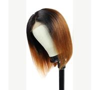 Perruque Courte, Coupe Au Carré, Blonde, Pré-Épilée, Avec Lace Front Transparent 134 Frontal Wig 10inch#180#OT30