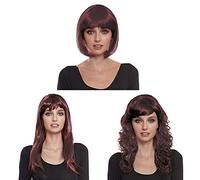 Perruque courte courte avec frange pour déguisements, fêtes, carnaval, cosplay pour femme