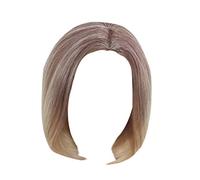 Perruque courte dorée avec boucles - Cheveux synthétiques naturels - Pour femme - Entièrement synthétique - Durable - Avec cheveux bouclés - Pour un look féminin