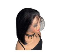 Perruque courte droite Bob cheveux humains 13x4 perruques frontales en dentelle