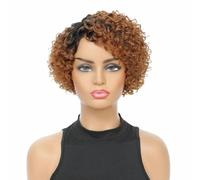Perruque courte en cheveux humains crépus bouclés, perruques afro courtes coupées, cheveux humains sans dentelle sur le devant, perruques brésiliennes naturelles pour femmes-12 pouces-OT30