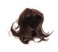 Perruque courte et droite marron foncé pour femmes, longueur d'épaule élégante, cheveux synthétiques avec frange aérienne, parfaite pour les fêtes de cosplay, les rencontres, le