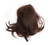 Perruque courte et droite pour femme - Marron foncé - Perruque synthétique résistante à la chaleur - Pour fête quotidienne, Halloween, cosplay