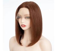 Perruque Courte Et Lisse Pour Femme Coupe Au Carré 13 X 6 X 1 En Dentelle Noire Style Brésilien Idéale Pour Une Fête Ou Un Cosplay. 1361 8in#180#33