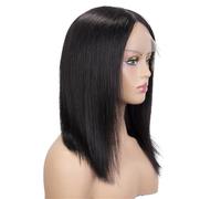Perruque Courte Et Lisse Pour Femme Coupe Au Carré 13 X 6 X 1 En Dentelle Noire Style Brésilien Idéale Pour Une Fête Ou Un Cosplay. 1361 12in#180#1