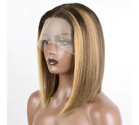 Perruque Courte Et Lisse Pour Femme Coupe Au Carré 13 X 6 X 1 En Dentelle Noire Style Brésilien Idéale Pour Une Fête Ou Un Cosplay. 1361 12in#180#TTPI427