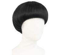 Perruque courte et lisse style bob rétro années 60 for homme, idéale for un costume ou un cosplay. Hairline Fine(Black)