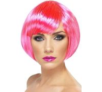 Perruque Courte Femme Rose