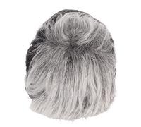 Perruque courte grise pour hommes, résistante à la chaleur, élégante, douce, d'aspect naturel, pour jeux de rôle, fêtes d'Halloween, matériau en fibre haute température, chapeau