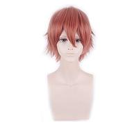 Perruque courte jaune or gris bleu marron vin rouge Orange haute température fibre synthétique perruques Costume fête Cosplay perruque PL-002-40