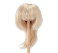 Perruque Courte Lisse pour Poupée 1/4, 18,5-21 cm, Cheveux Synthétiques Doux, Blond Crème