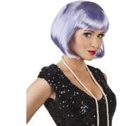 Boland Perruque cabaret mi-longue bob à franges cheveux synthétiques mauve Taille Unique