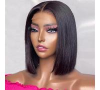 Perruque Courte Ombrée Avec Mèches, Cheveux Brésiliens Remy, Sans Colle, Dégradé Tendance Aspect