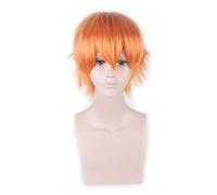 Perruque courte or jaune gris bleu marron vin rouge Orange haute température fibre synthétique perruques Costume fête Cosplay perruque PL-002-44