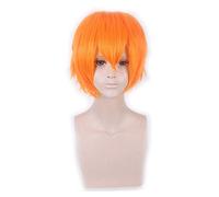 Perruque courte or jaune gris bleu marron vin rouge Orange haute température fibre synthétique perruques Costume fête Cosplay perruque PL-002-36