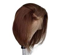 Perruque courte pixie lisse for femmes noires, 13 x 4 x 1, perruque frontale en dentelle avec raie en T for usage quotidien Extensions de cheveux(4#)