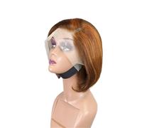 Perruque courte pixie lisse for femmes noires, 13 x 4 x 1, perruque frontale en dentelle avec raie en T for usage quotidien Hair Extensions Pièces Wigs(Dark Roots Ginger Orange)