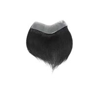 Perruque courte pour homme Hommes délié toupet cheveux humains forme V Invisible frontal postiche Couverture de tache chauve(16cmx1. 5cm)