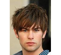 Perruque courte pour homme Marron dégradé synthétique naturel Cosplay