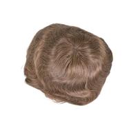 Perruque courte pour homme Système de perruque toupet en cheveux humains for hommes, avec dentelle française et ligne PU, pièce rechange 7x9 pouces Couverture de tache chauve(7#)
