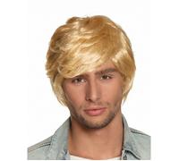 Perruque courte rétro blonde homme
