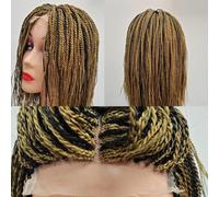 Perruque Courte Tresse Africaine Courte. (P1b/27, Dentelle 4x4 Closure)
