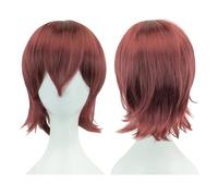 Perruque courte unisexe synthétique de 30 cm (12 pouces) avec frange, style bob, rose, blond, orange, for cosplay, fête, costume Lolita, perruque(G)