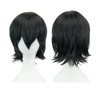 Perruque courte unisexe synthétique de 30 cm (12 pouces) avec frange, style bob, rose, blond, orange, for cosplay, fête, costume Lolita, perruque(O)