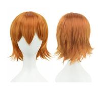 Perruque courte unisexe synthétique de 30 cm (12 pouces) avec frange, style bob, rose, blond, orange, for cosplay, fête, costume Lolita, perruque(E)